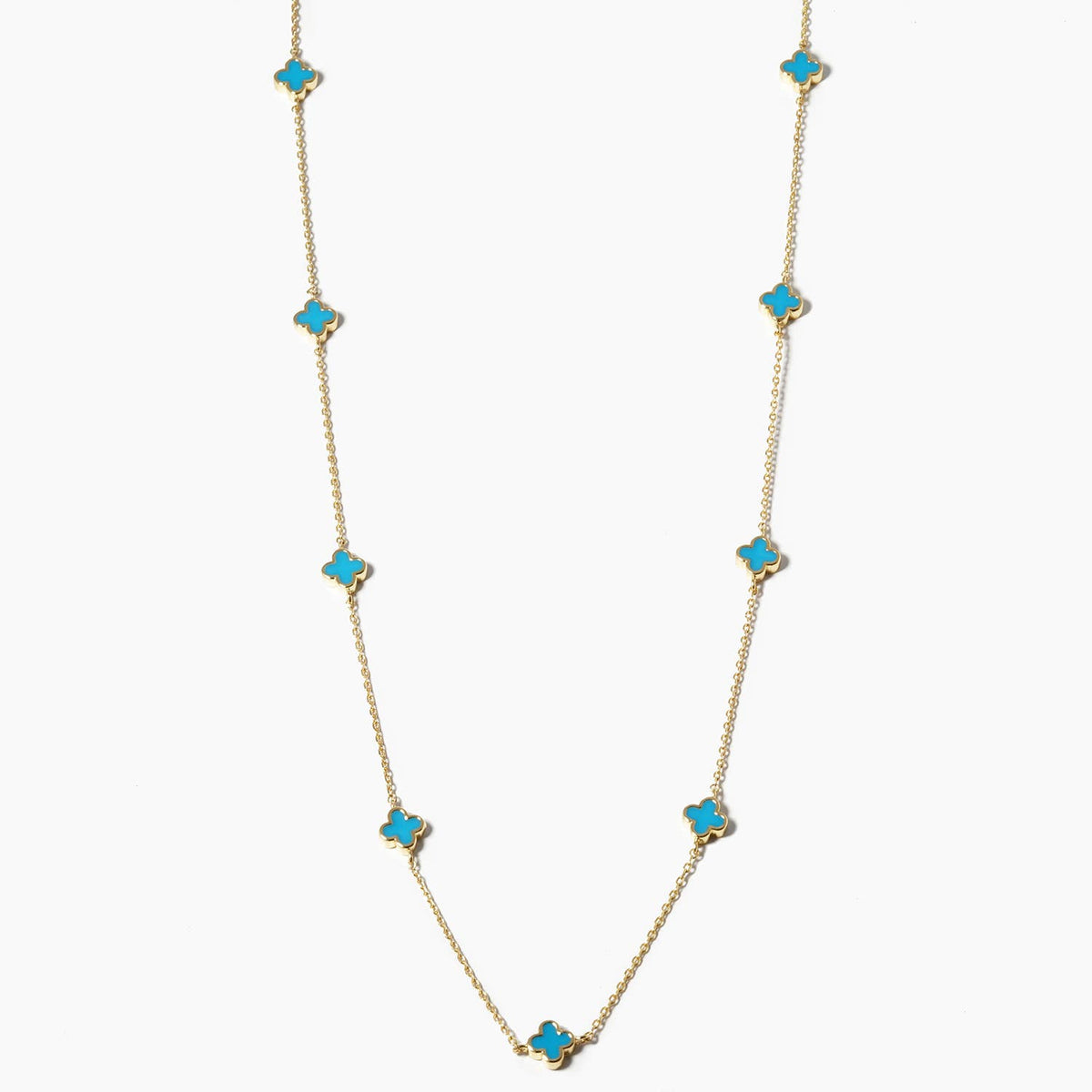 Elegant Clover Station Motif Necklace