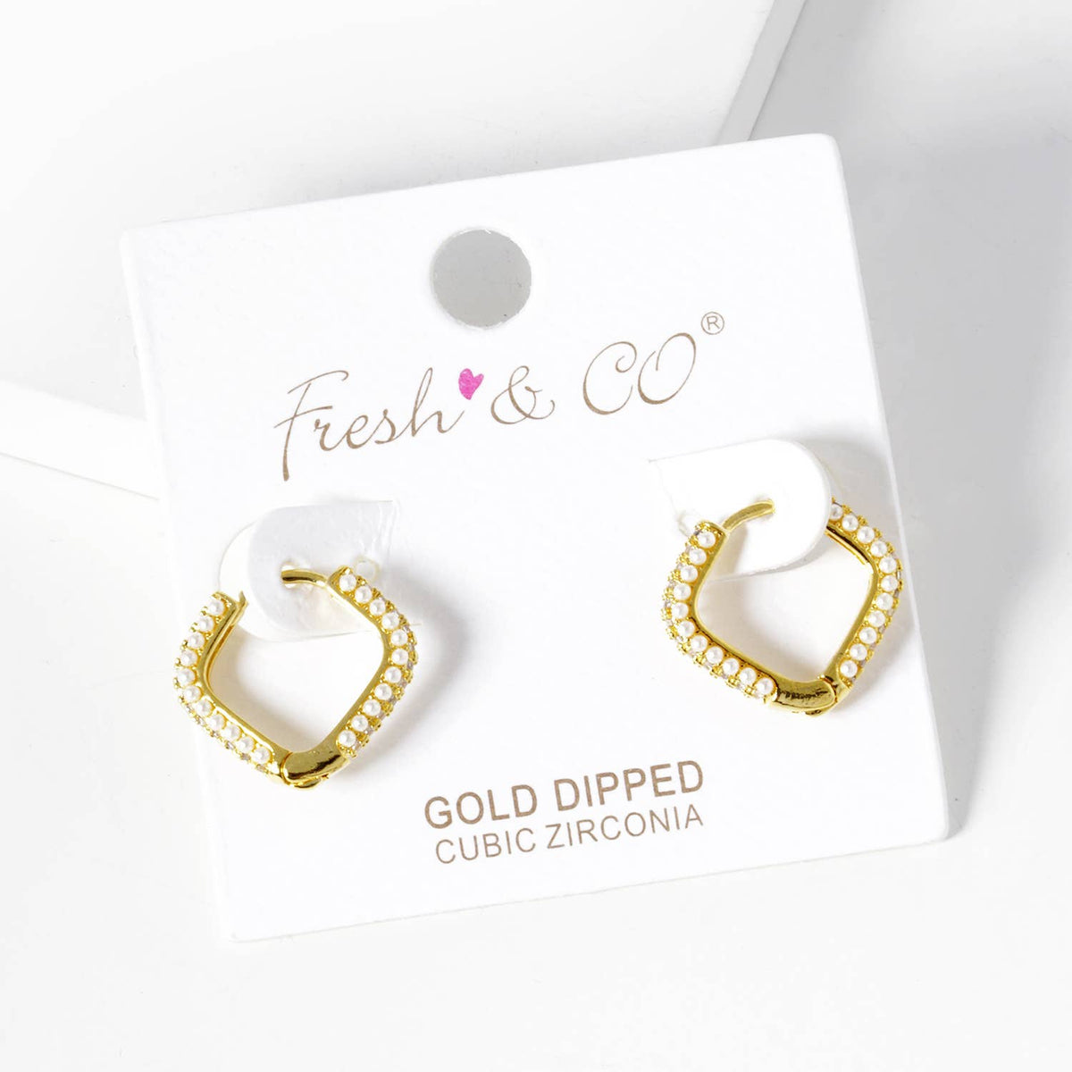 Dainty Triple Row Pave Cubic Zirconia Huggie Hoop Earrings