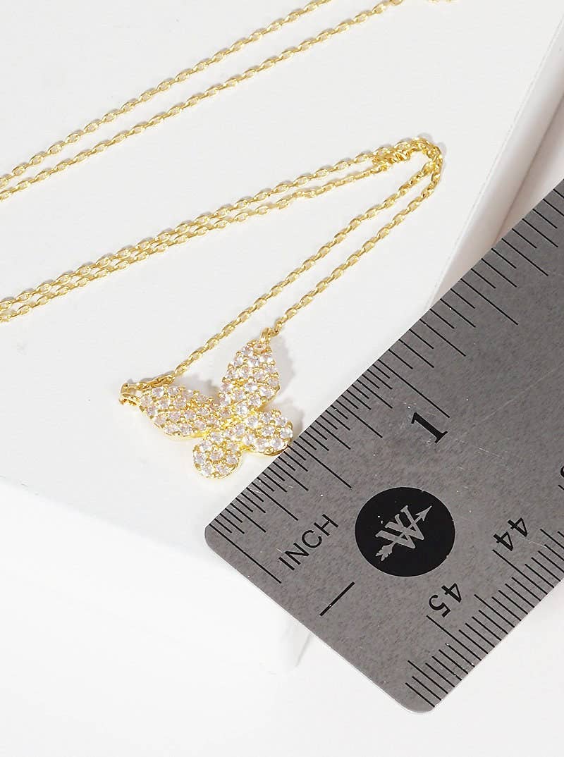 Gold Princess Butterfly Necklace