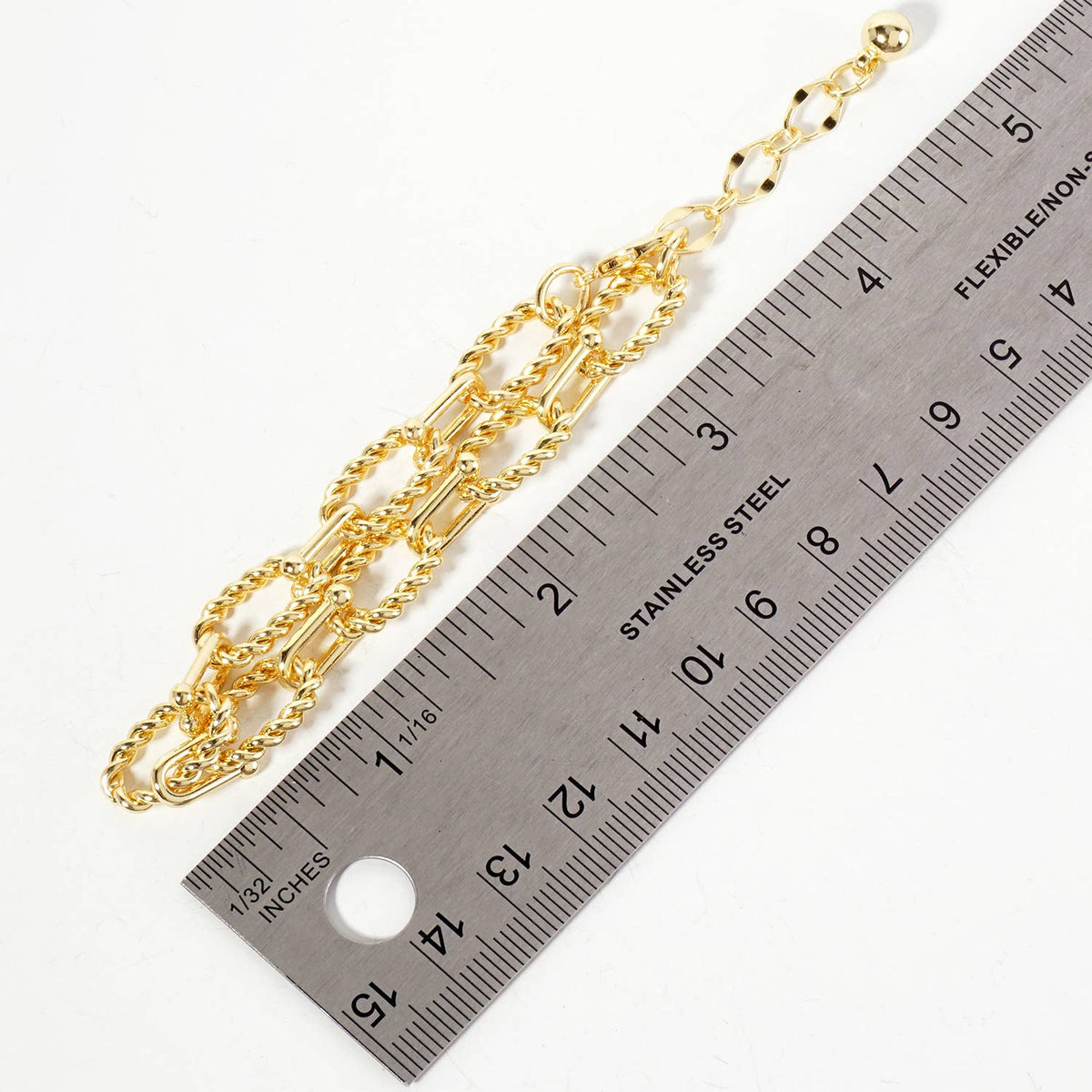 Twisted Link & Bar Chain Bracelet