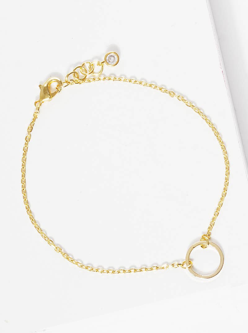 Minimalist Circle Charm Bracelet