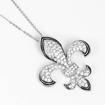 Gold Plated Fleur De Lis Pendant Necklace