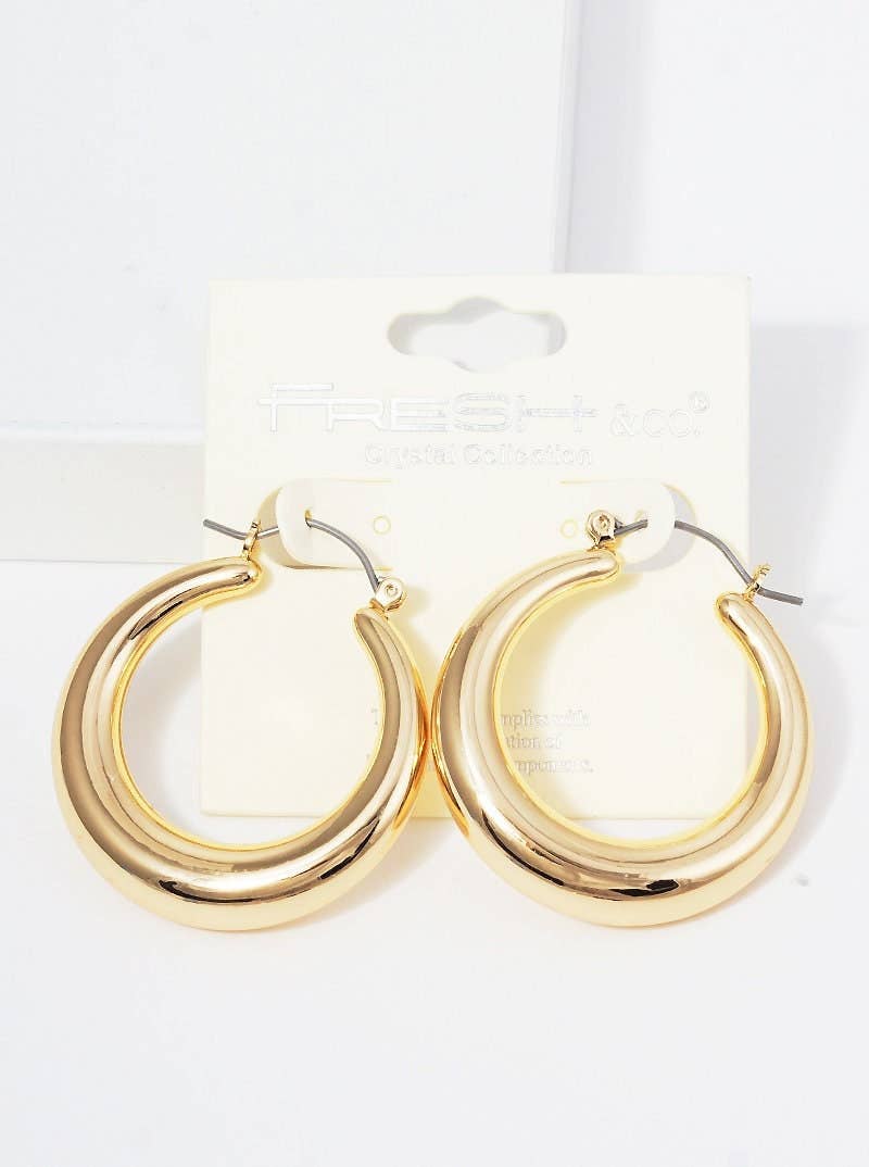 Chunky Oval Hoop Earrings