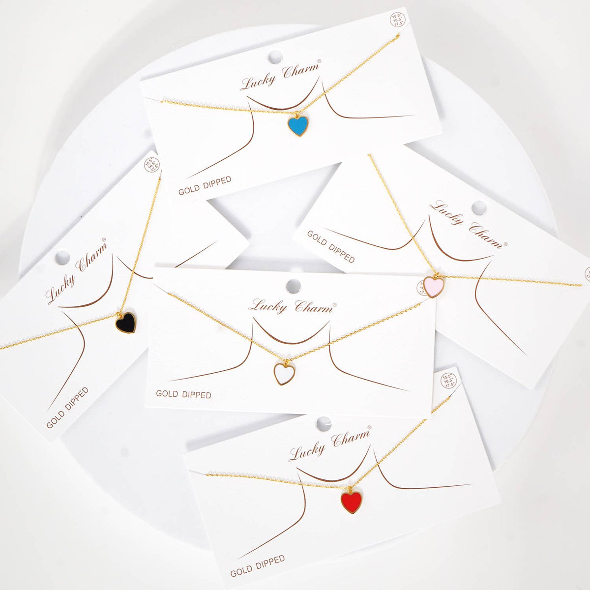 Gold Plated Multicolor Heart Necklace