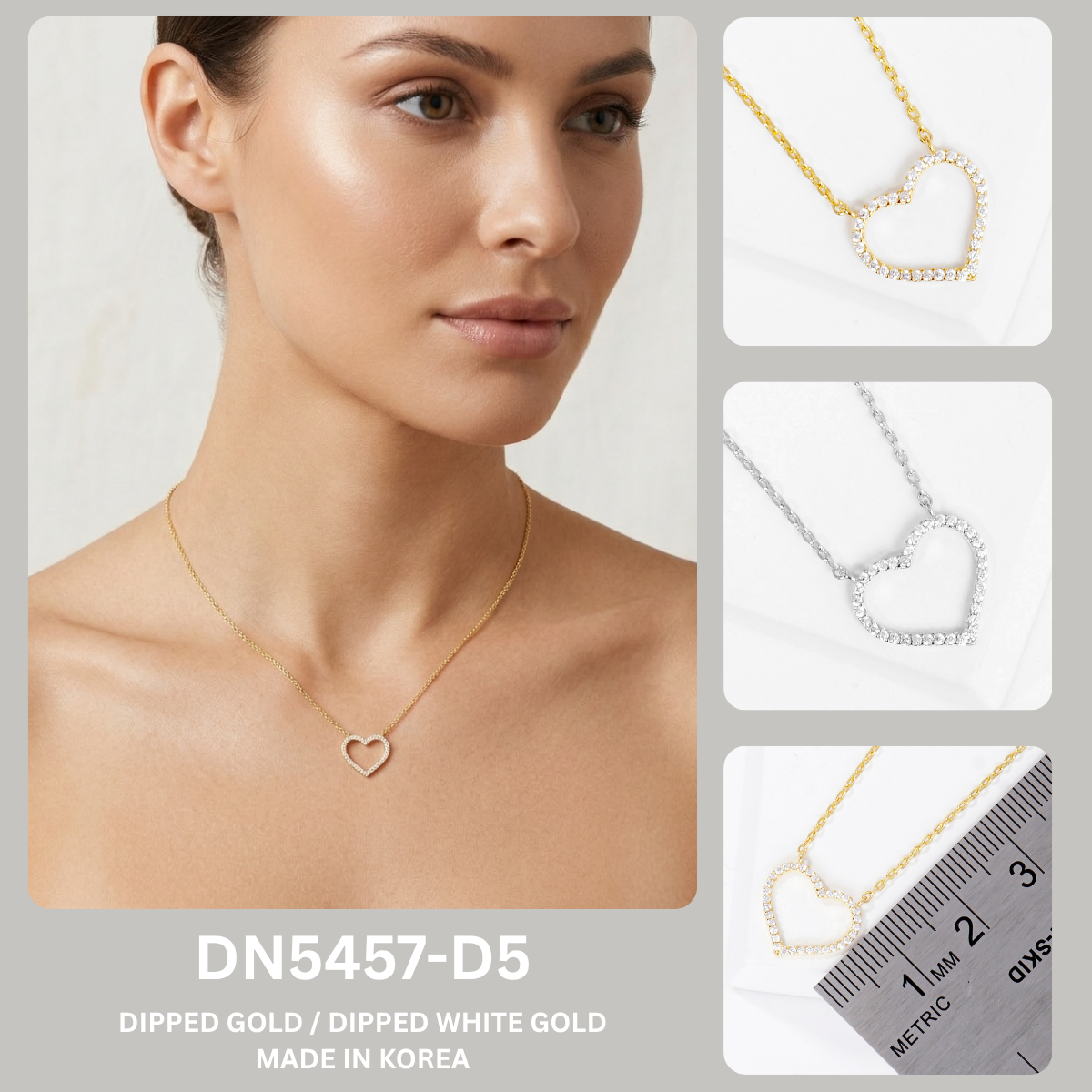 Pave Heart Pendant Necklace