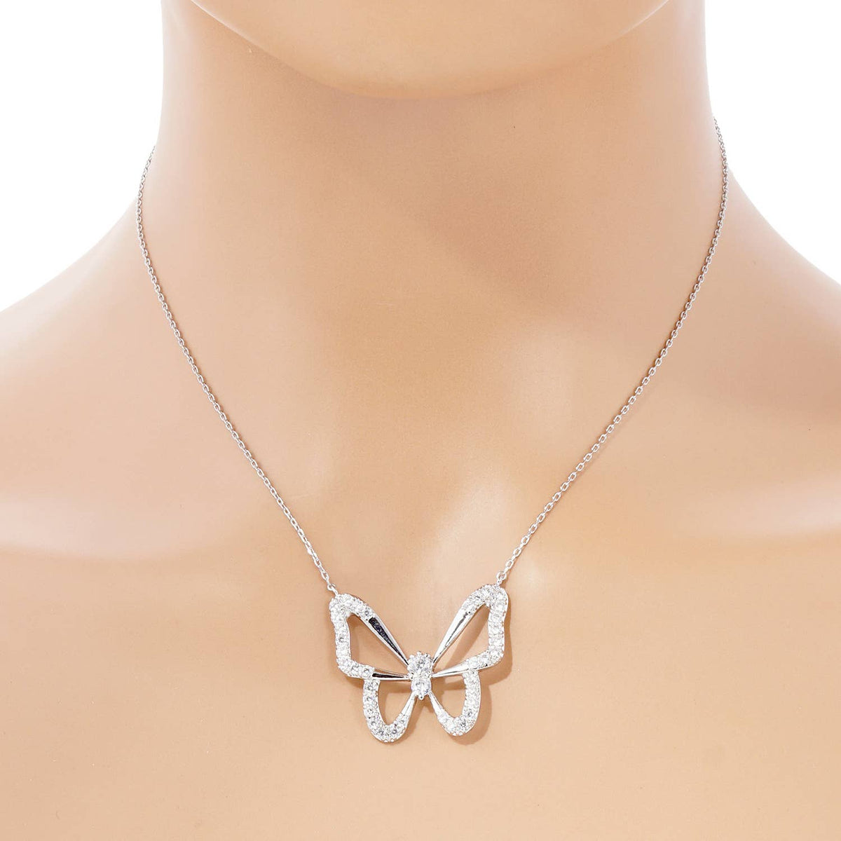 Gold Plated Butterfly Pendant Necklace