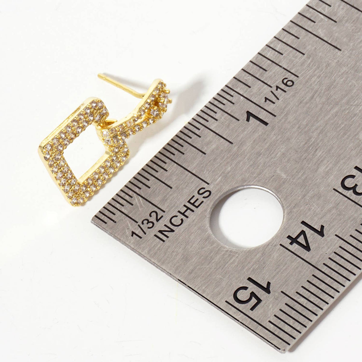 Square Doorknocker 18K-Gold-Dipped Dangle Post Earrings