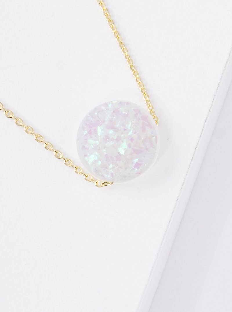 Gold Plated Opal Round Necklace