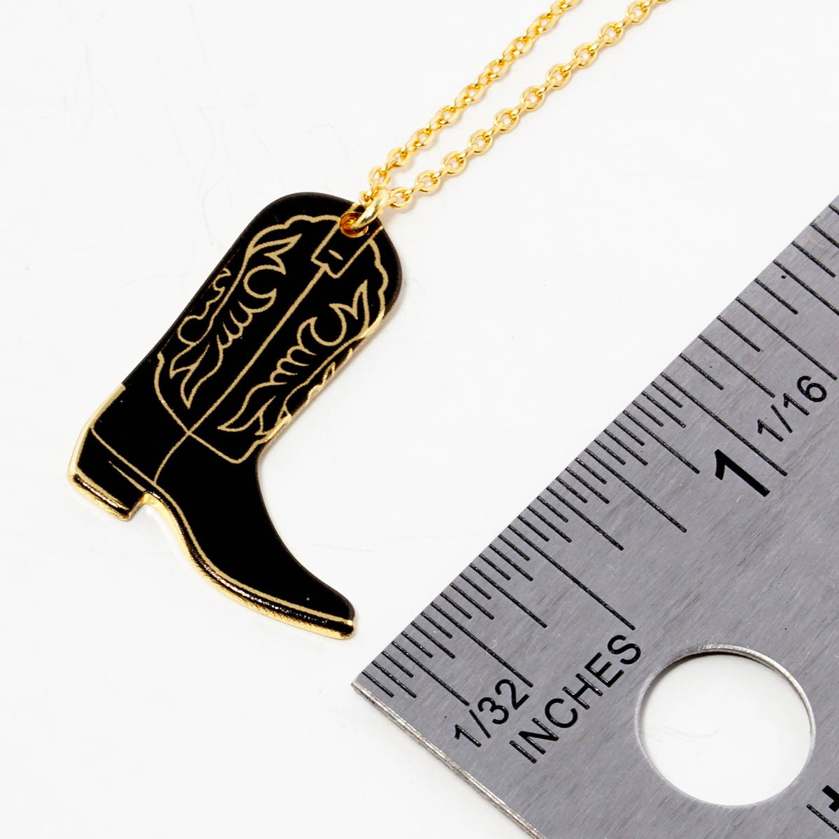 Enamel Cowboy Boot Pendant Necklace