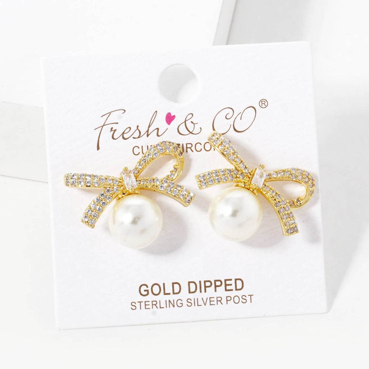 Freshwater Pearl Ribbon Stud Earrings