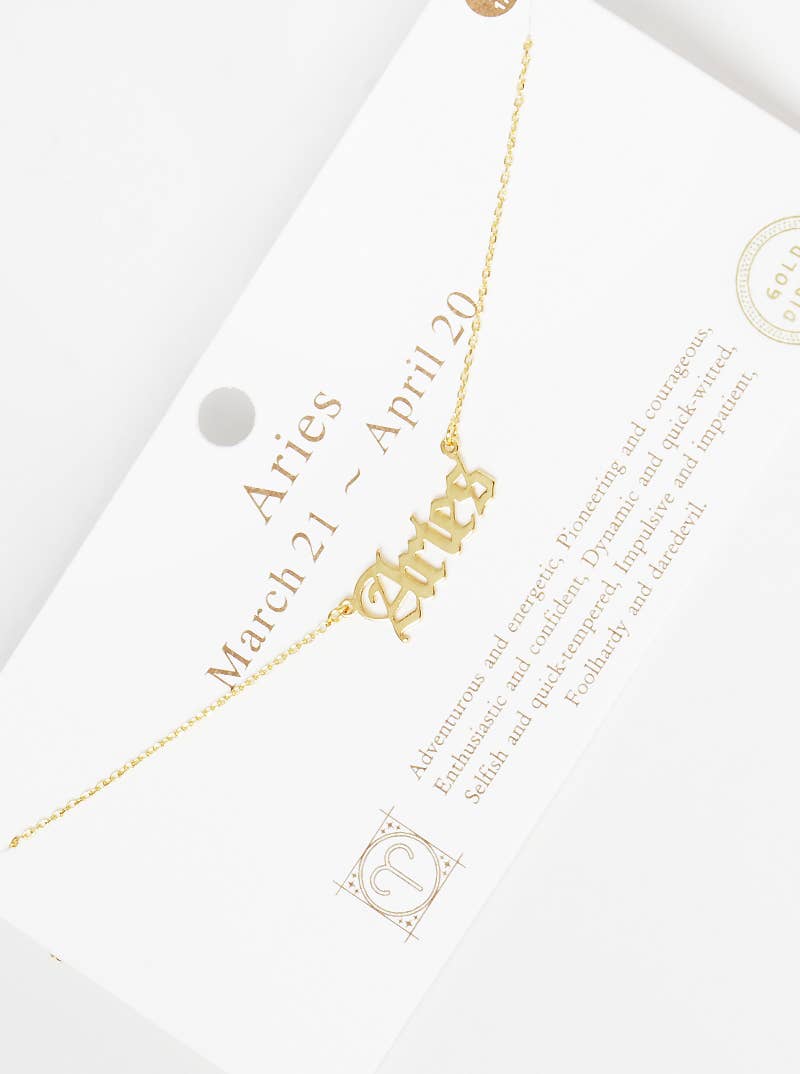 Gold Plated Zodiac Sign Necklace
