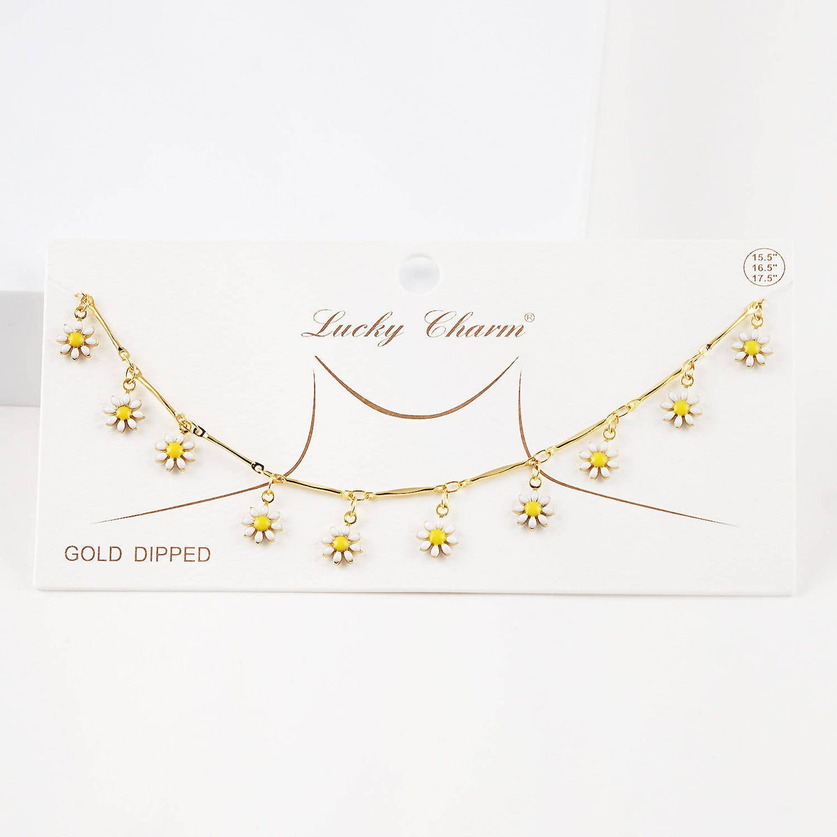 Gold Multicolor Daisy Flower Necklace