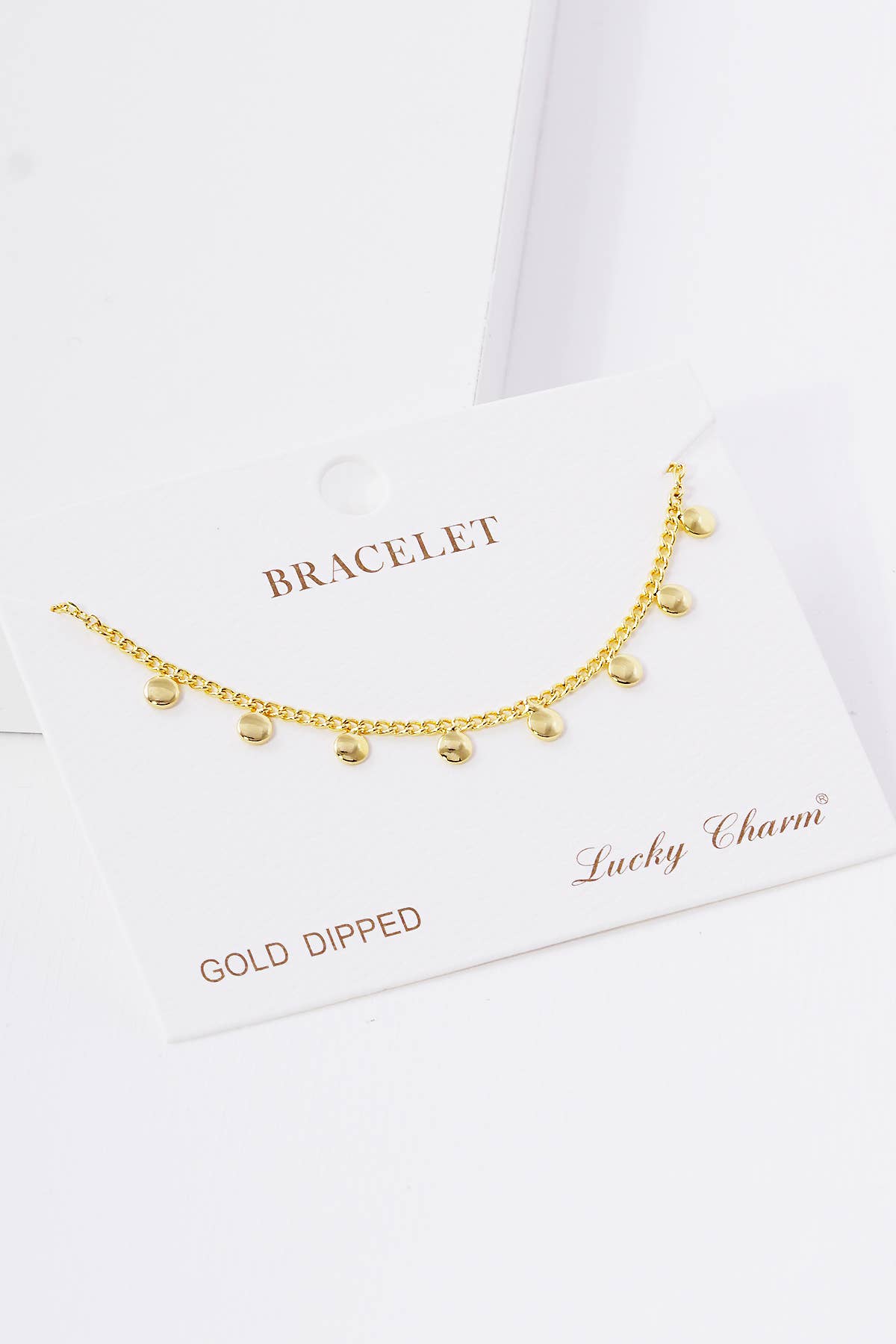 Minimalist Floating Disc Charm Bracelet