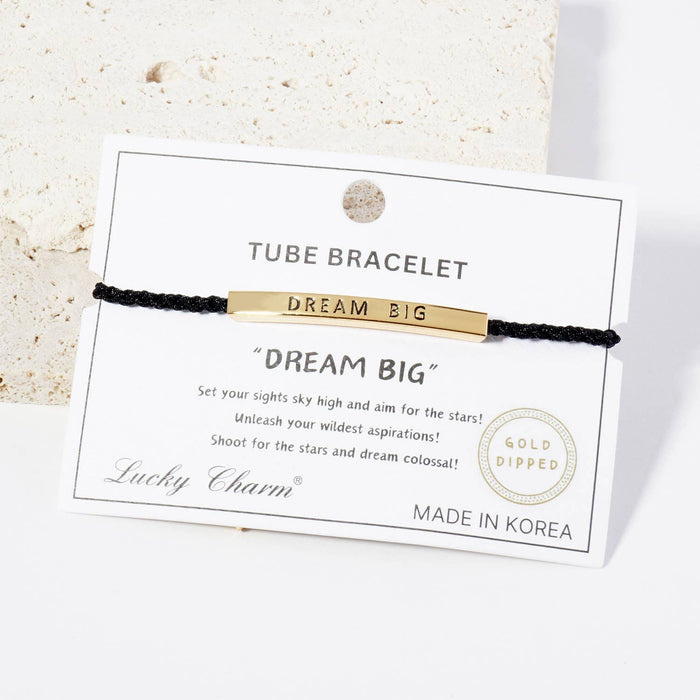 Inspirational Messages "Dream Big" Tube Bar Bracelet