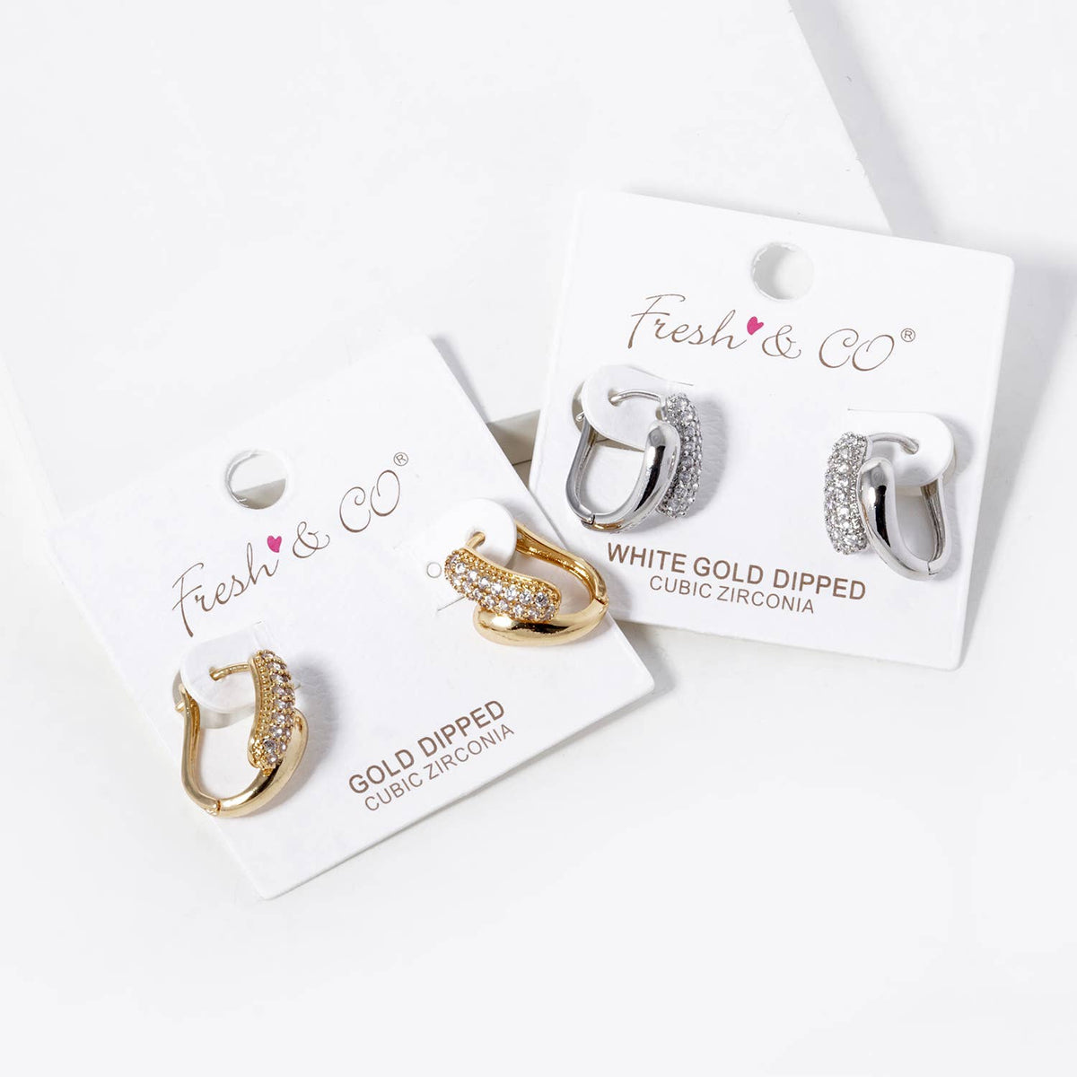 18K Gold Dipped CZ Pave 15mm Huggie Hoop Earrings