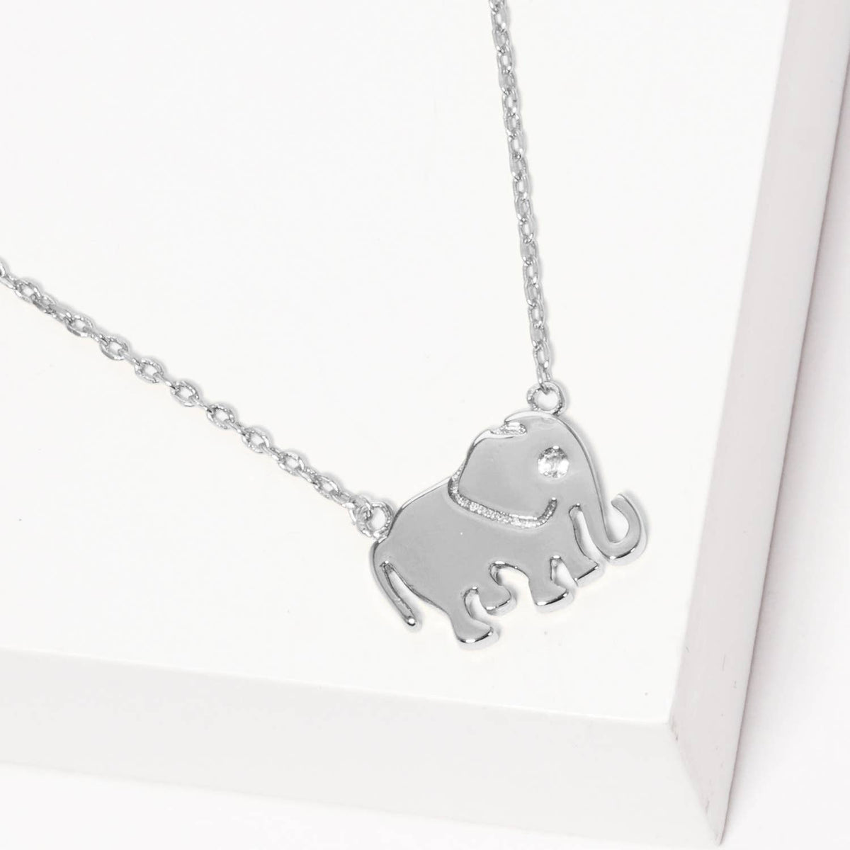 Gold Dipped Cubic Elephant Necklace