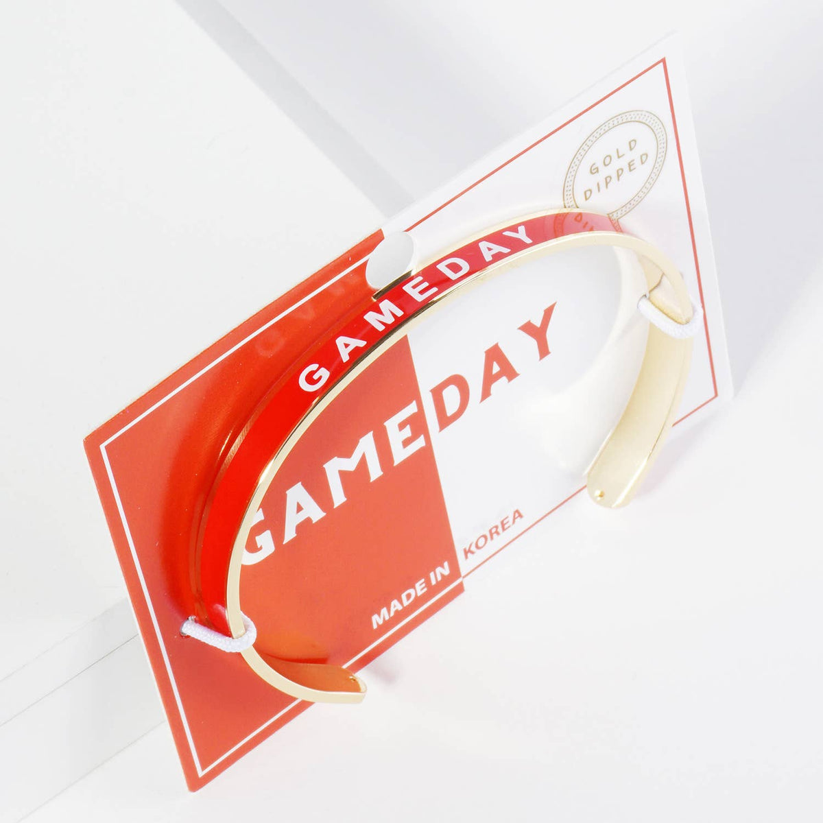 18K GOLD DIPPED ENAMEL GAME DAY CUFF BRACELET.