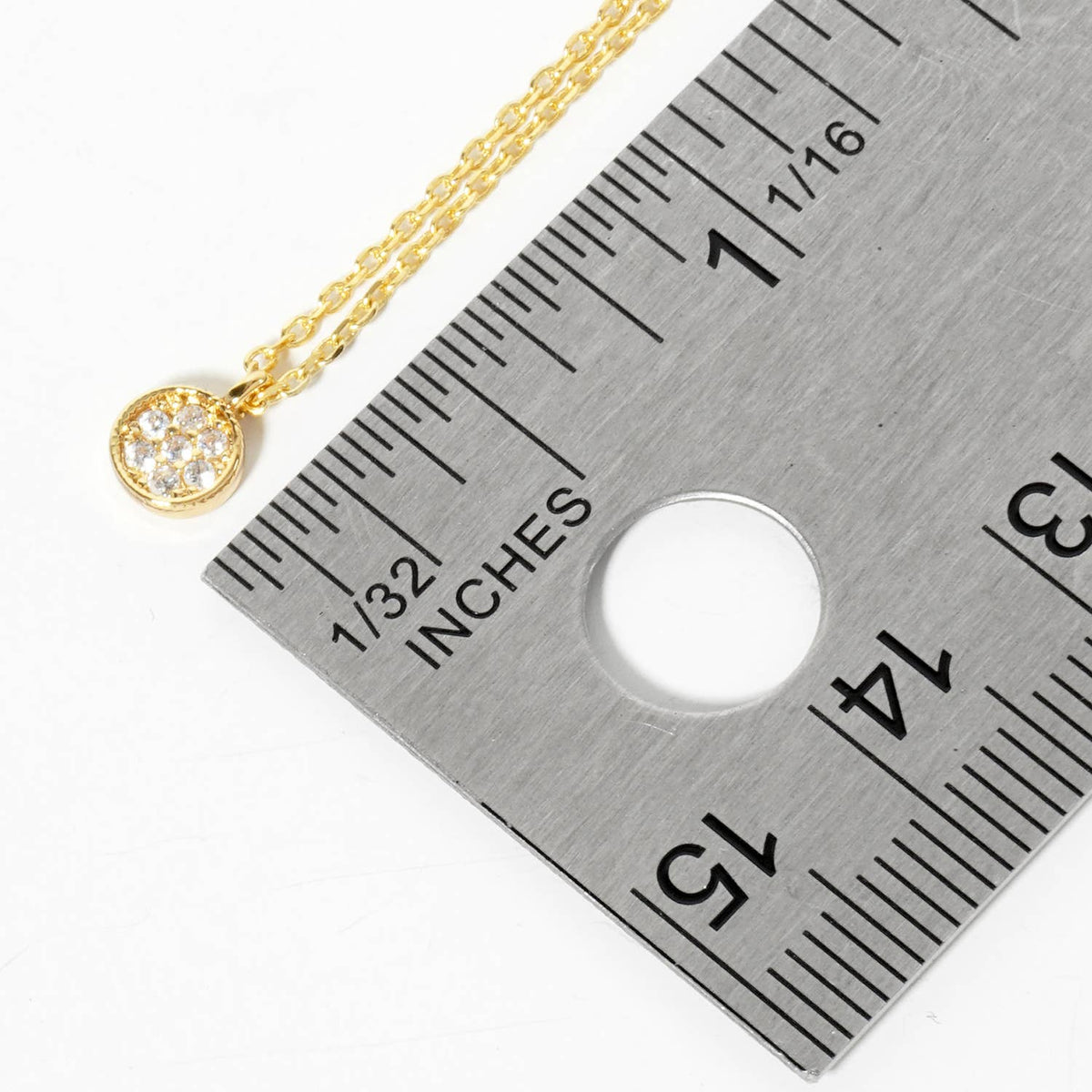 Minimalist Pave Disc Pendant Necklace