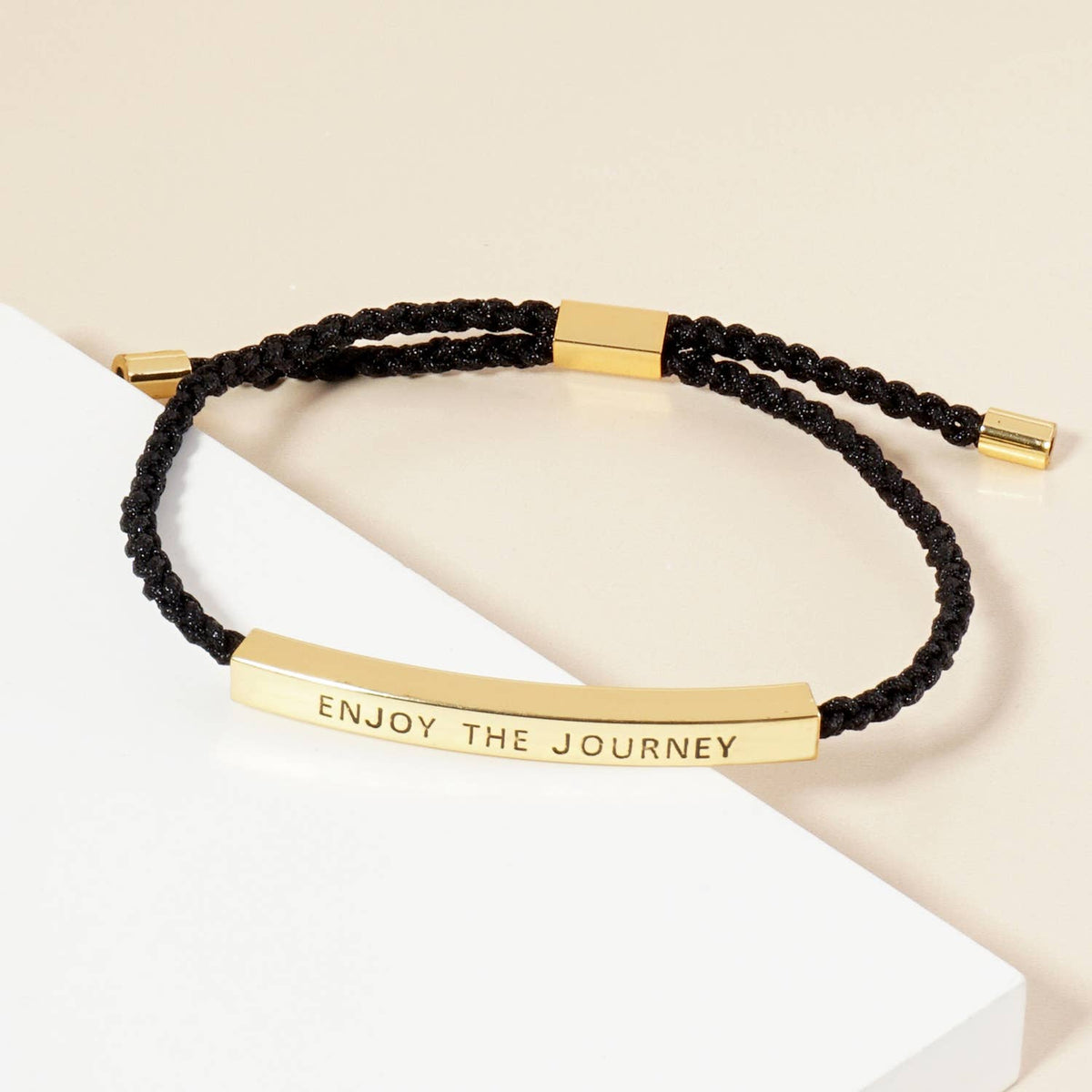 Inspirational Messages Enjoy the Journey Tube Bar Bracelet