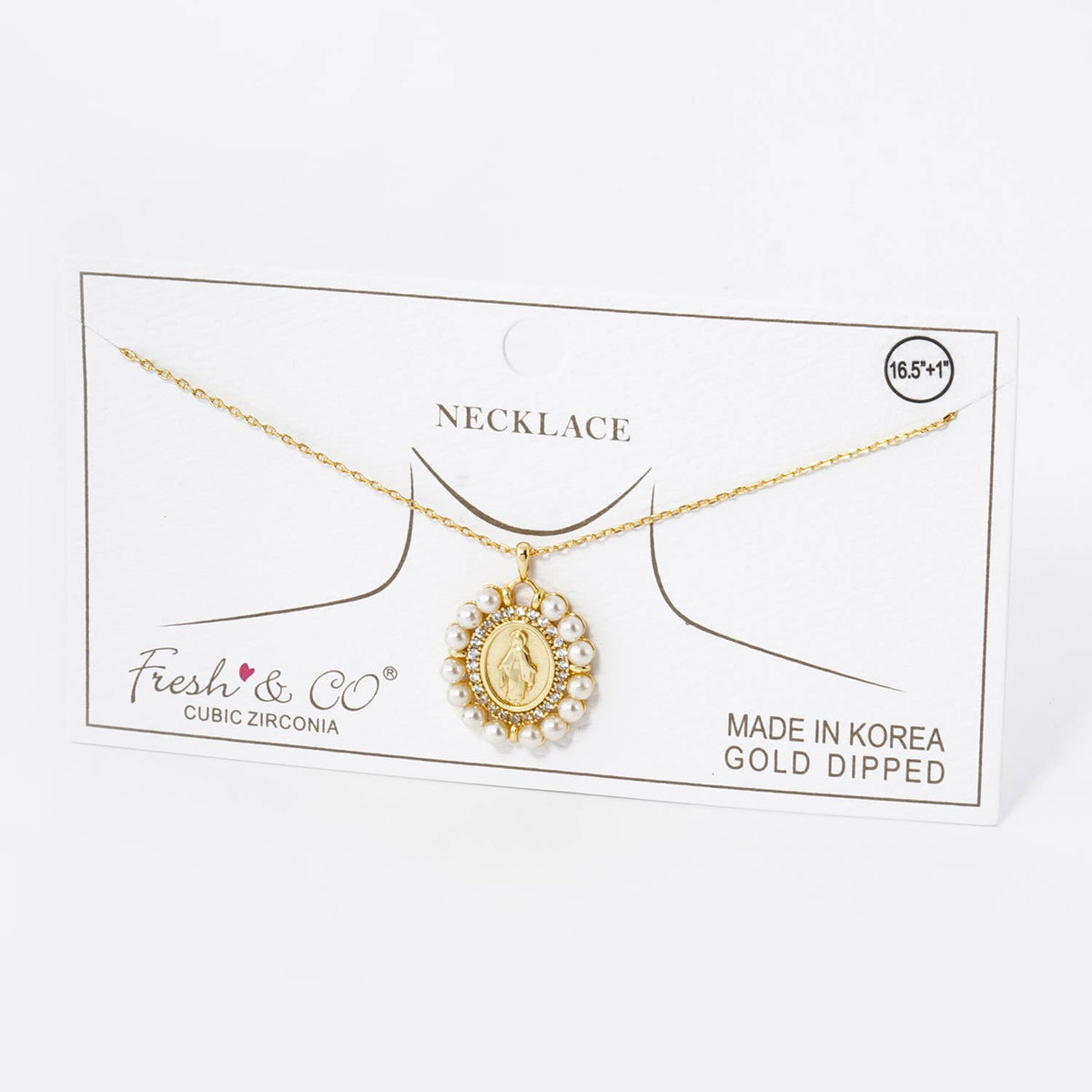Gold Dipped Virgin Mary Miraculous Medal Necklace