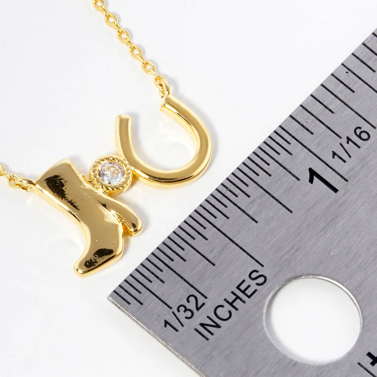 Cowgirl Boot & Horseshoe Pendant Necklace
