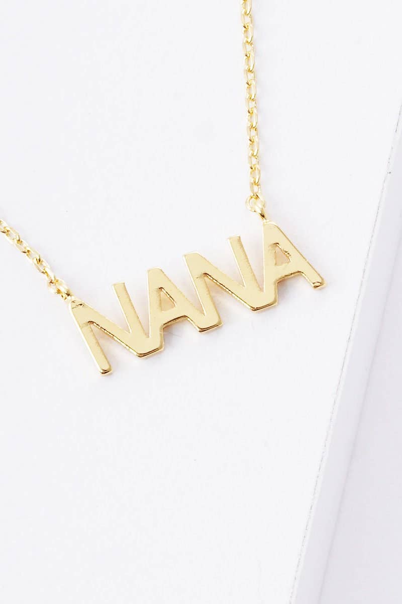 Gold Plated Bold Letter NANA Necklace