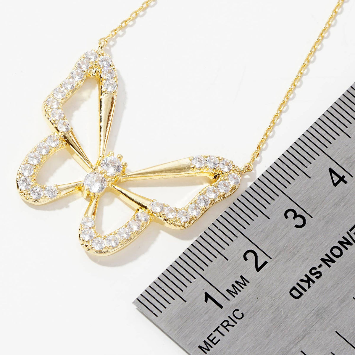 Gold Plated Butterfly Pendant Necklace