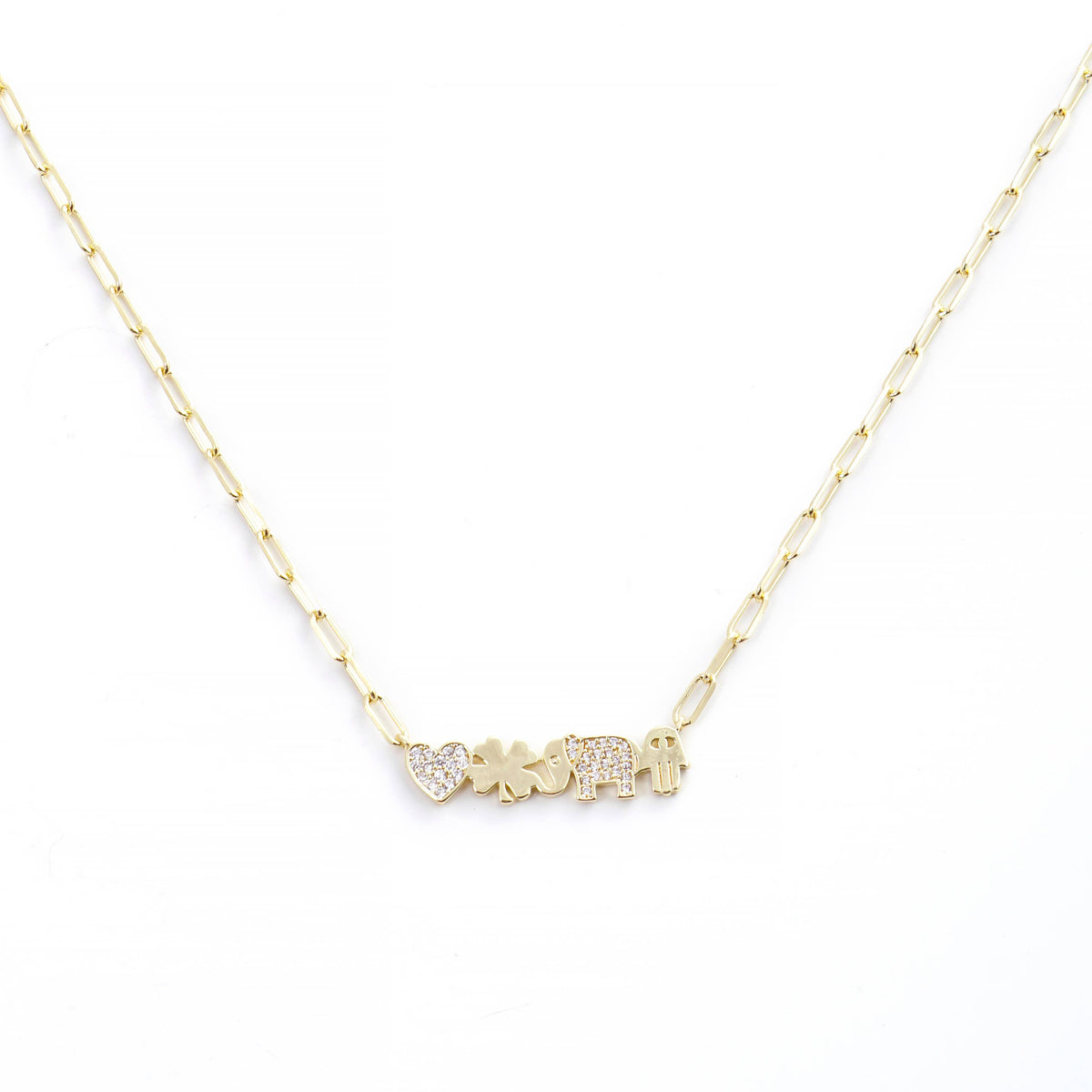 Gold Plated Icon Bar Necklace