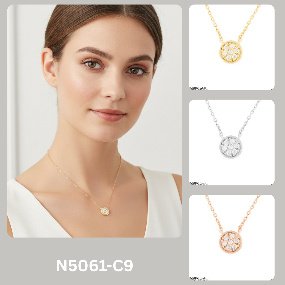 Minimalist Pave Disc Pendant Necklace