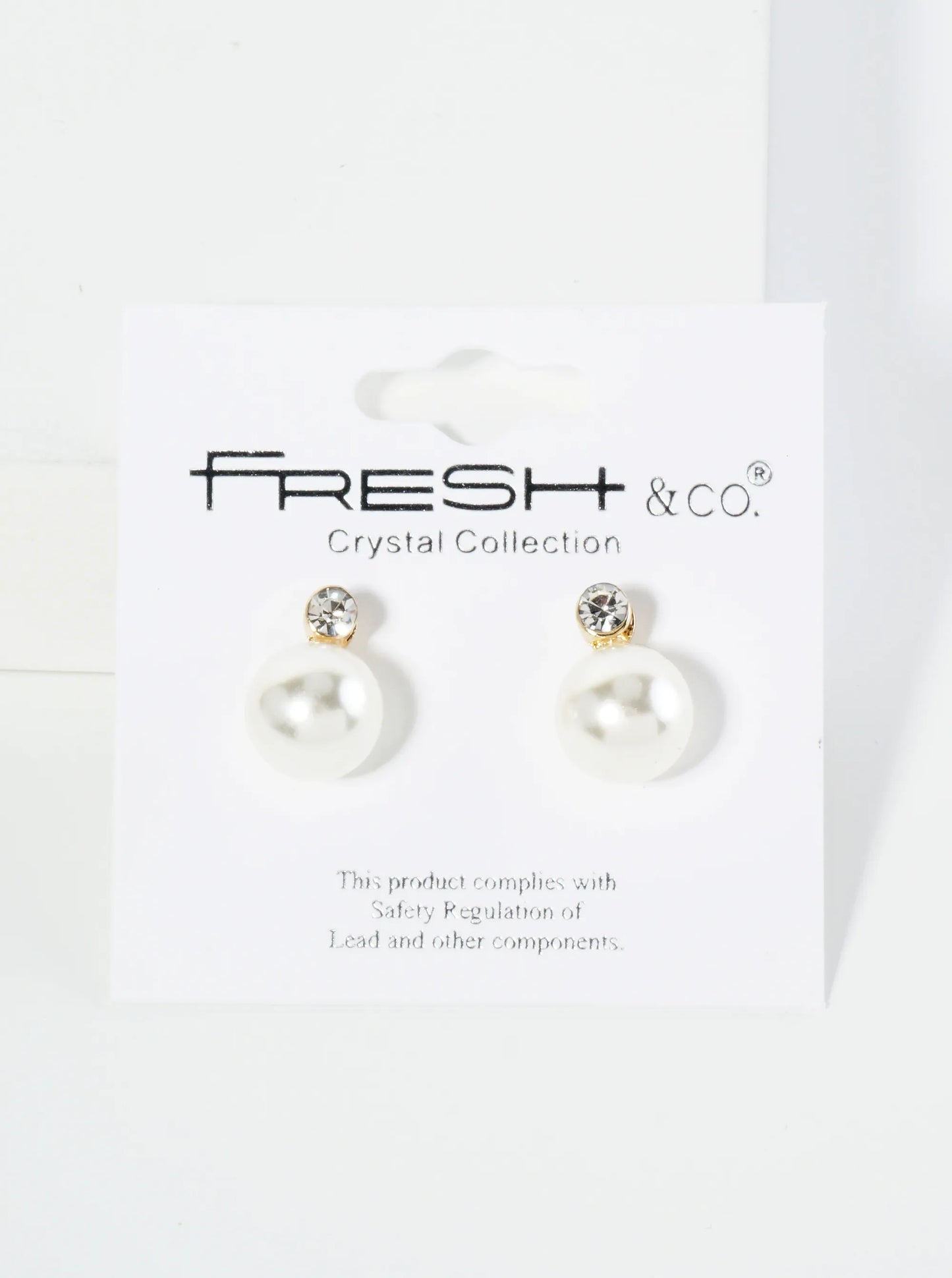 10mm Pearl Bead Drop Rhinestone Post Earrings