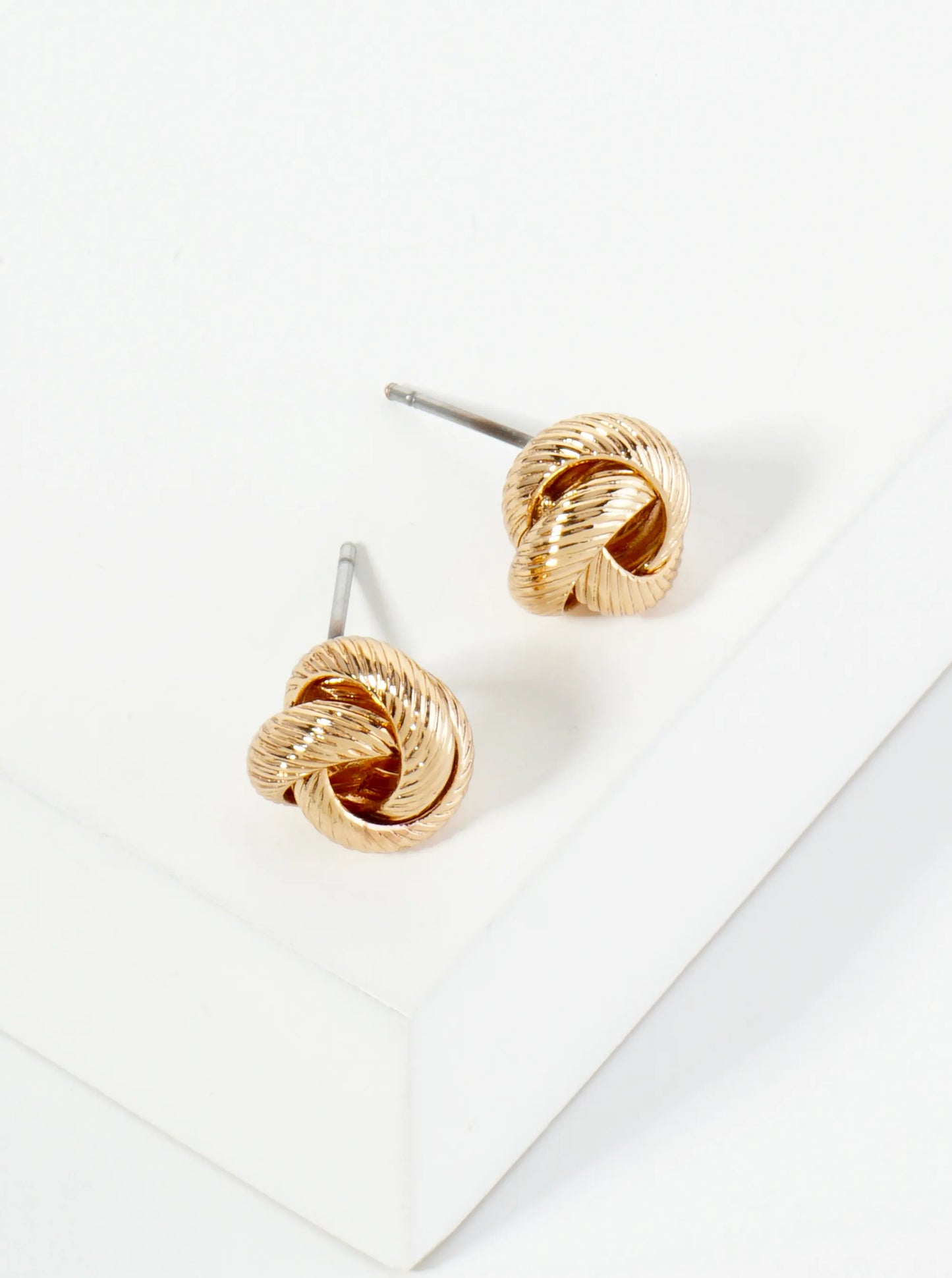 10mm Textured Classic Love Knot Stud Earrings