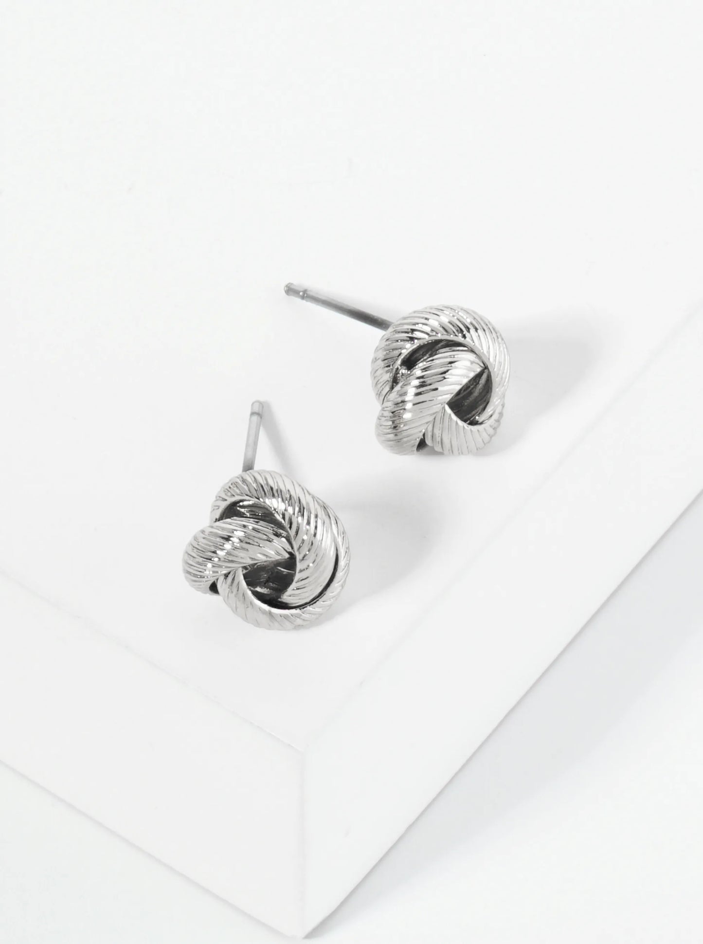 10mm Textured Classic Love Knot Stud Earrings