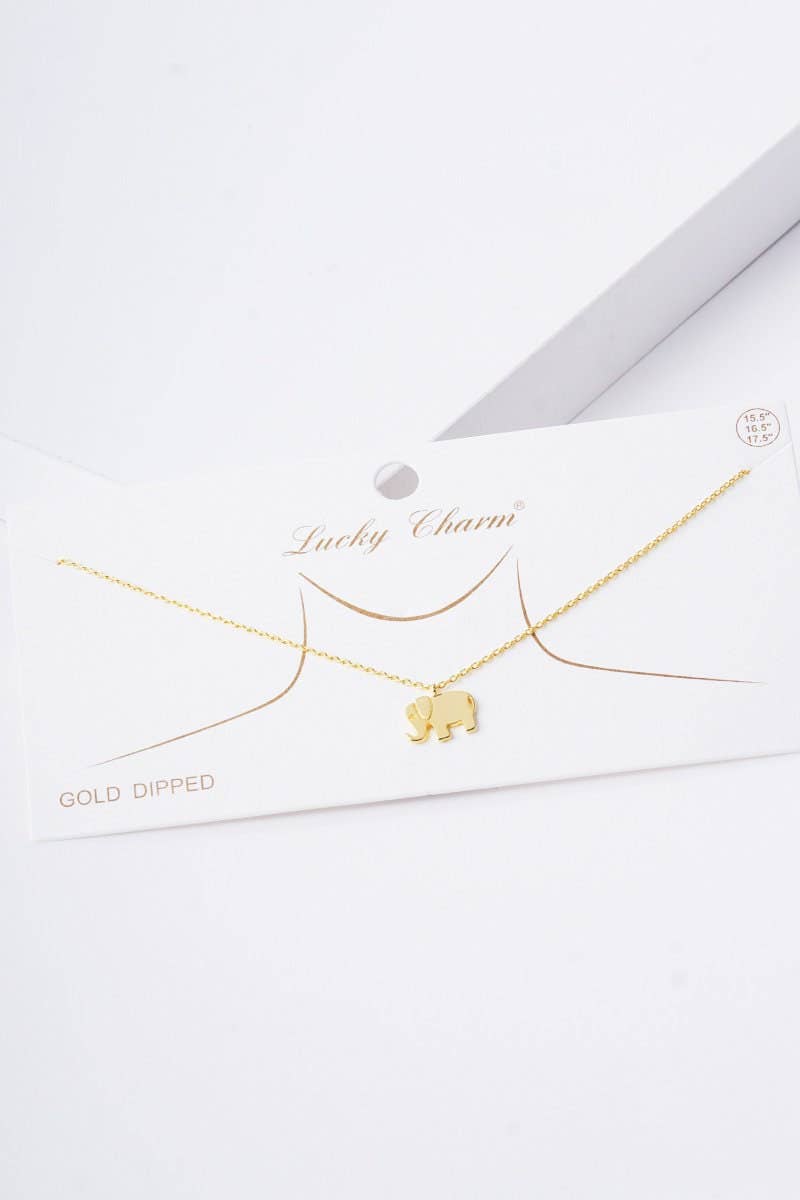 Gold Baby Elephant Necklace