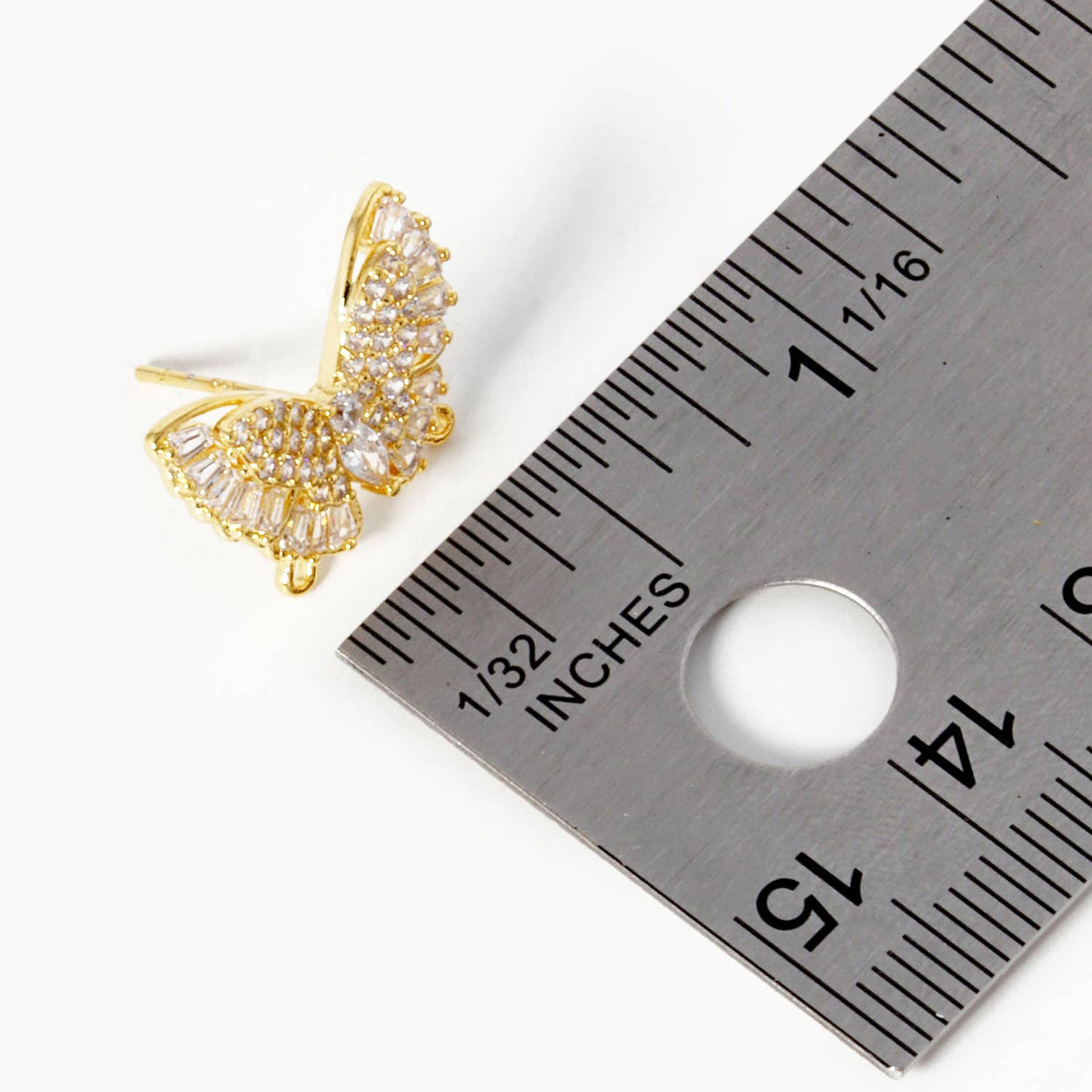 Dainty Cubic Zirconia Butterfly Stud Earrings