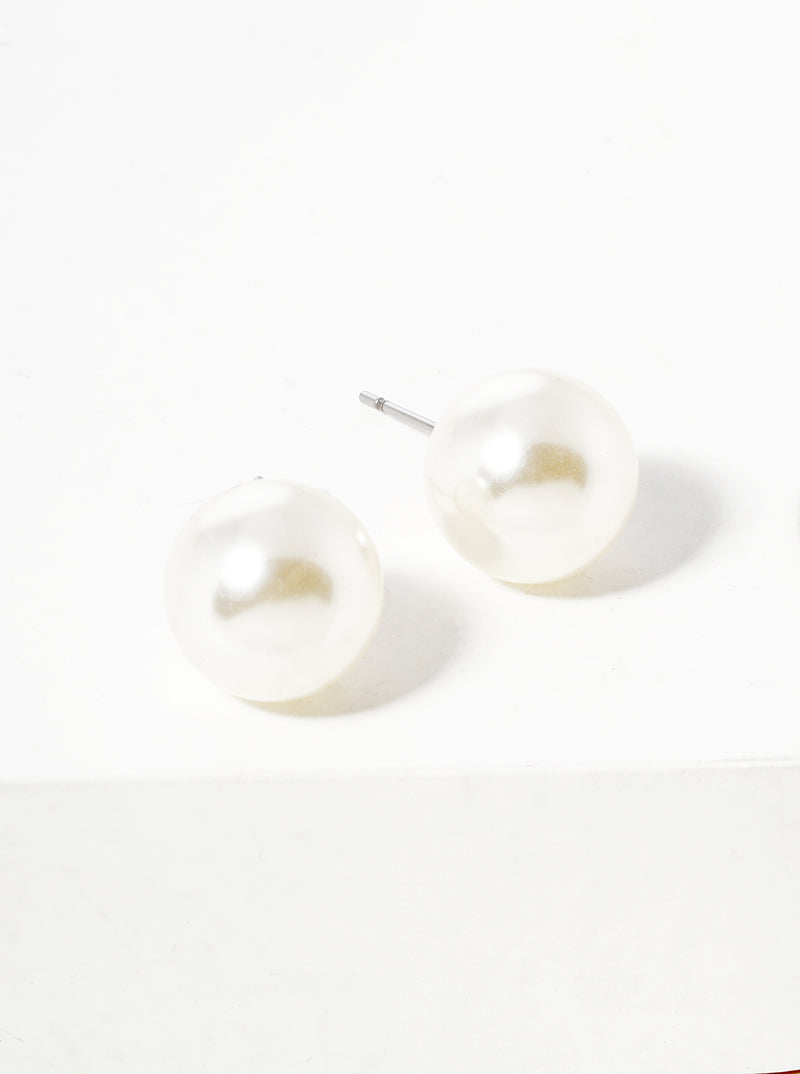 12mm Pearl Post Stud Earrings