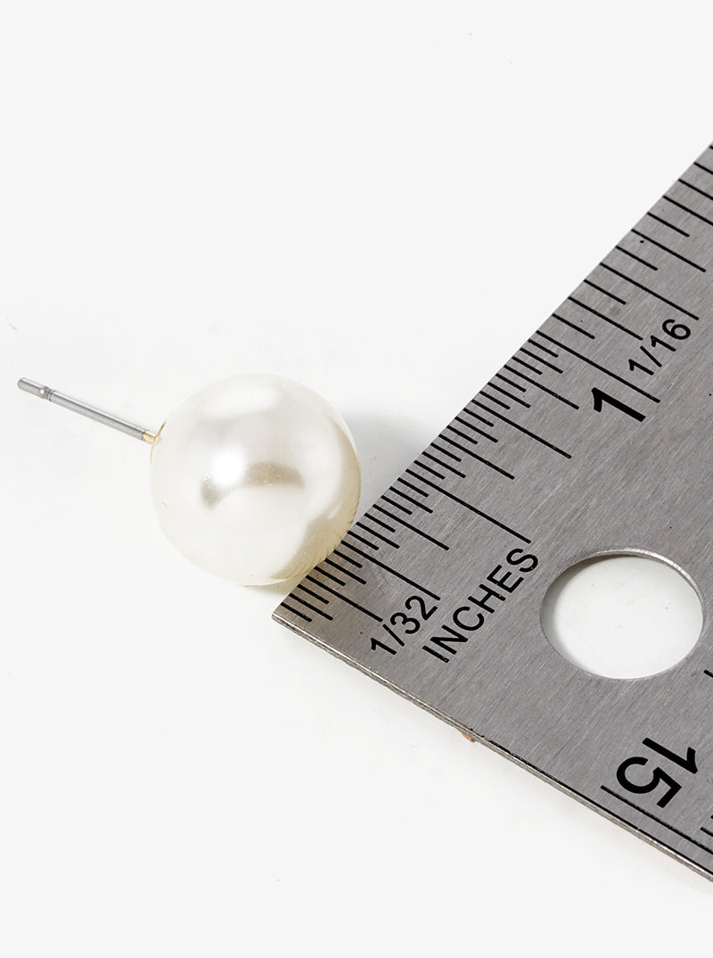 12mm Pearl Post Stud Earrings