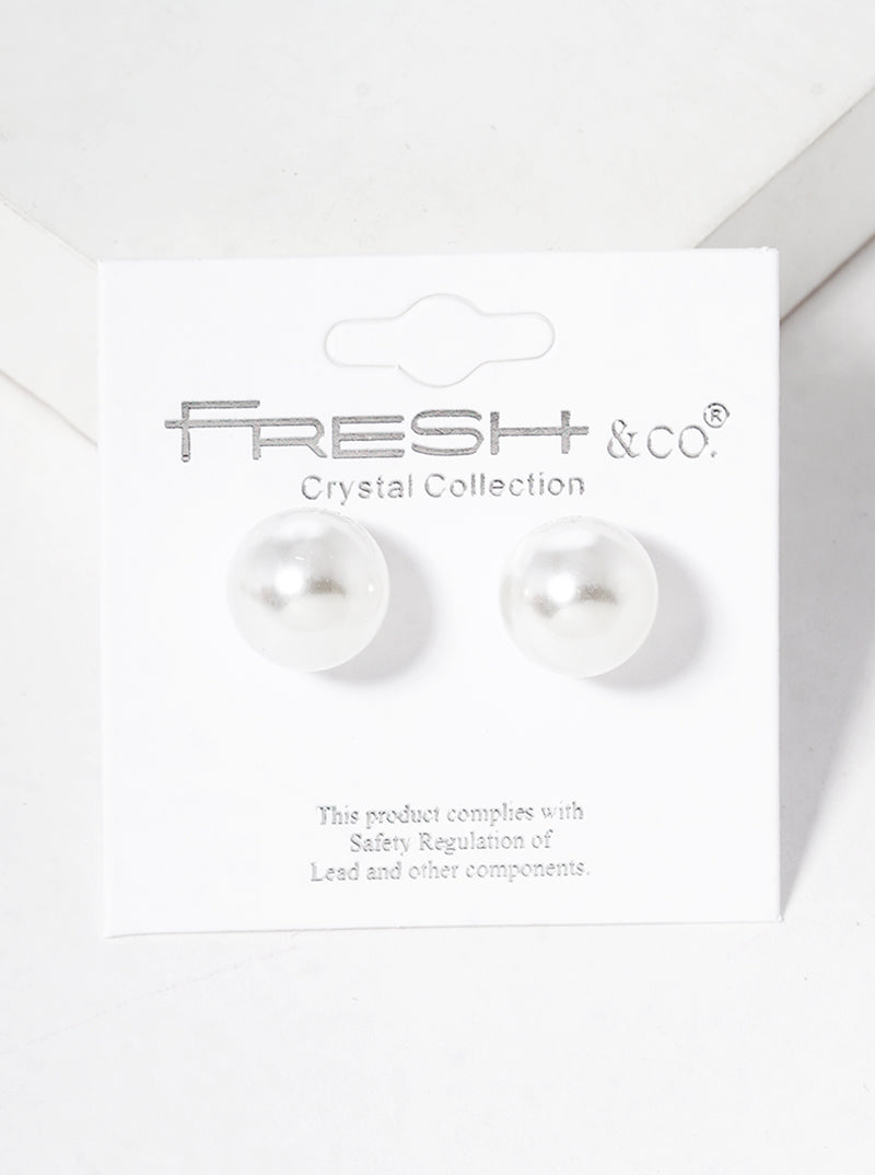 12mm Pearl Post Stud Earrings