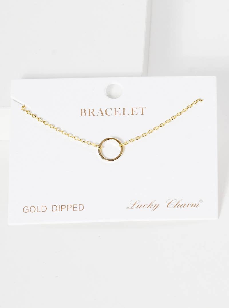 Minimalist Circle Charm Bracelet