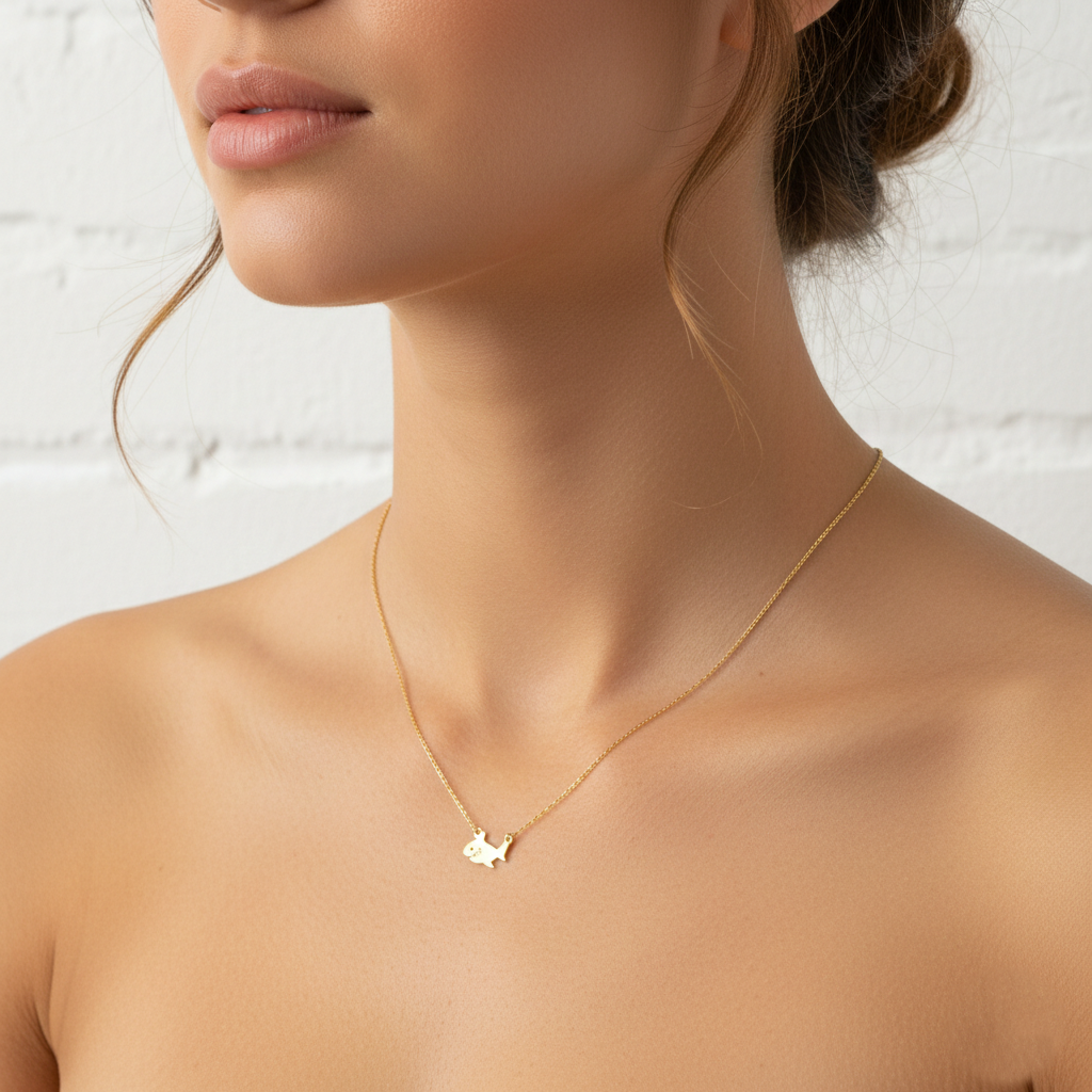 Minimalist Dainty Shark Pendant Necklace