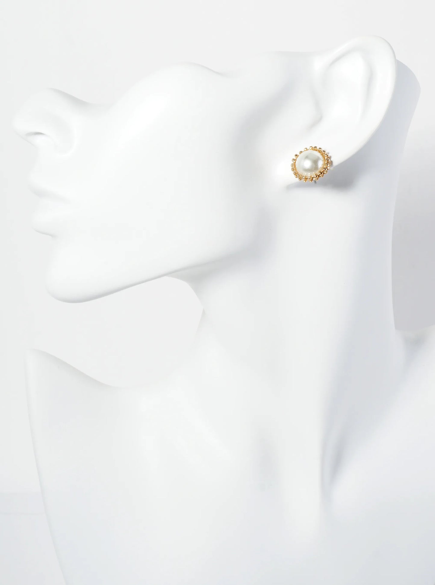 13mm Round Pearl Button Stud Earrings