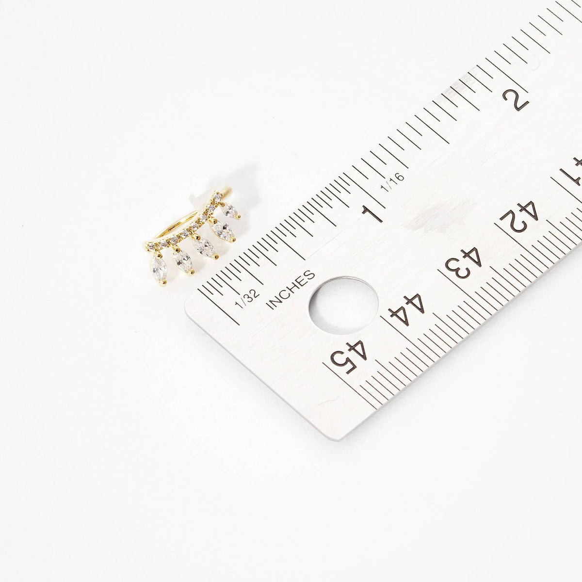 Gold Swarovski Crystal Curved Earrings