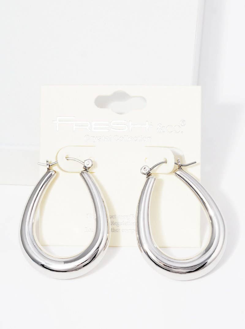 Gold Plated U Shaped Hoop Earrings