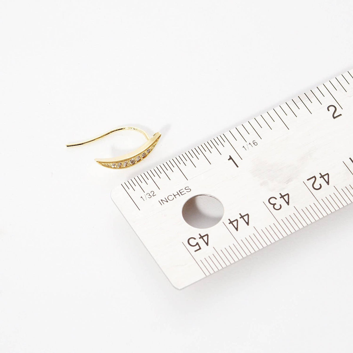 Gold Cubic Ear Crawler Earrings