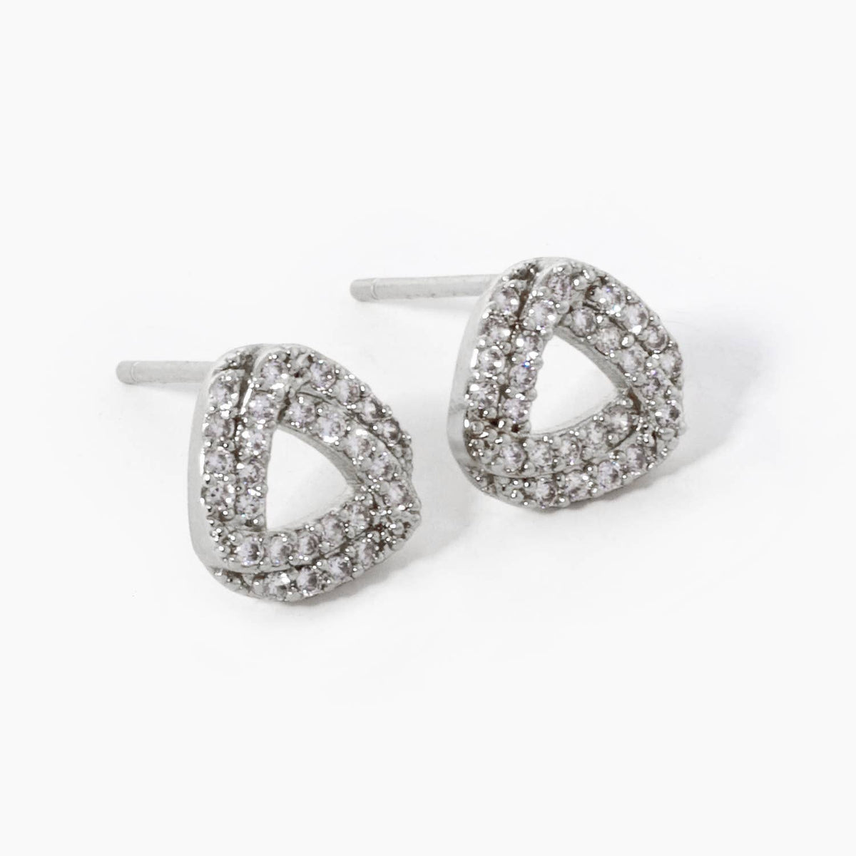 Gold Plated Curved Triangle Stud Earrings