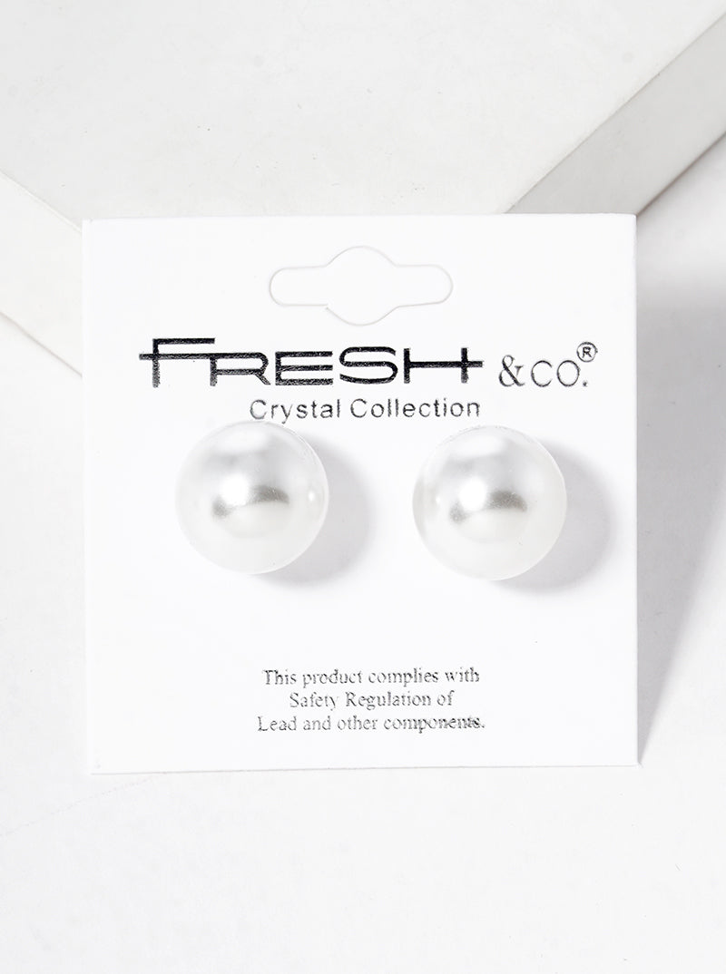 14mm Pearl Post Stud Earrings