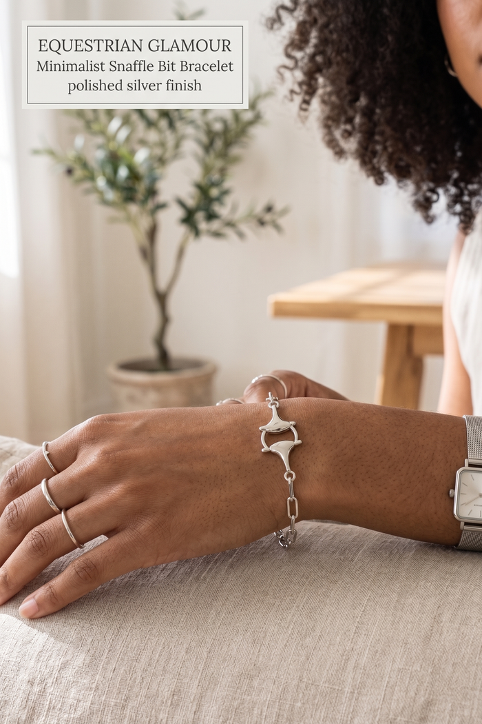 Minimalist Equestrian Snaffle Bit Paperclip Chain Bracelet