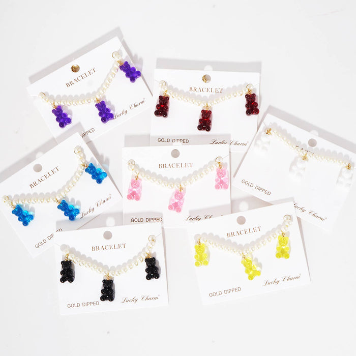 Multicolor Beaded Gummy Bear Bracelet