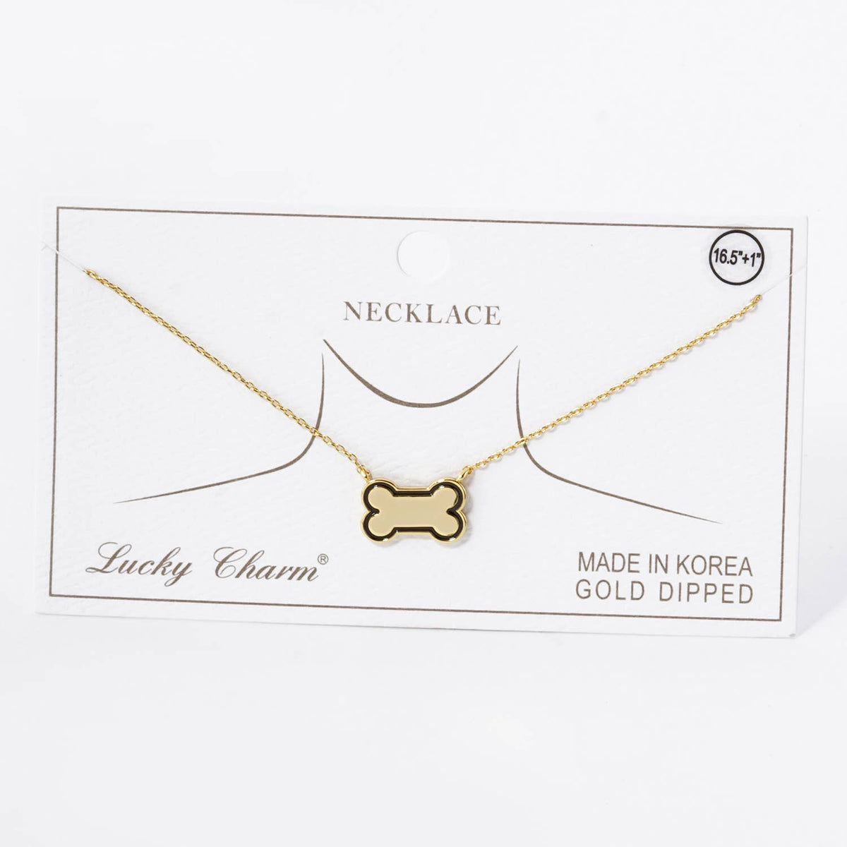 Game Day Enamel Dog Bone Treat Pendant Necklace