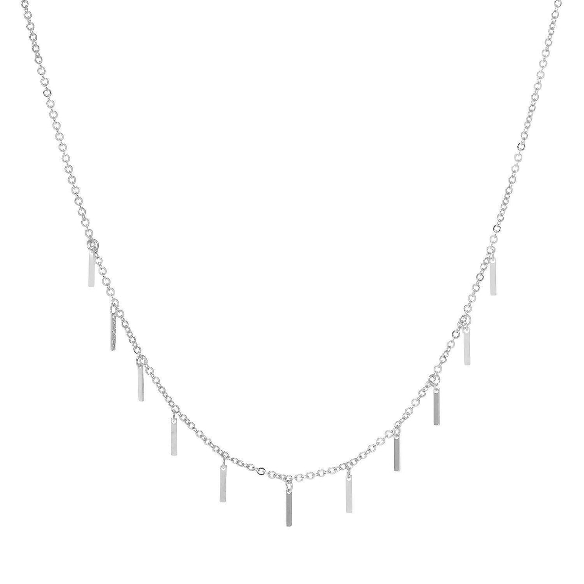 Gold Plated Chain w/ Dangling Mini Bars Necklace