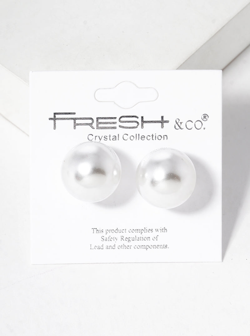 16mm Pearl Post Stud Earrings